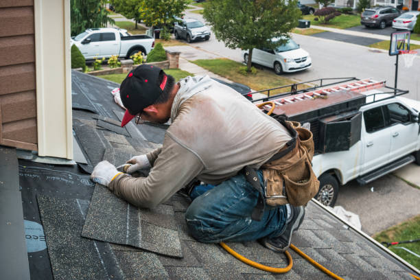 Professional Gutter Installation technician working in New Millport, PA